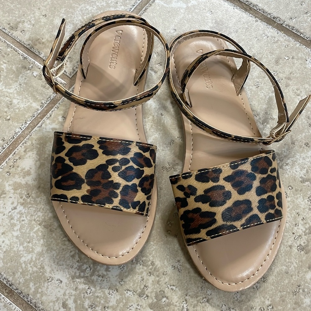 J. Crew crew cuts size 3 leopard sandals barely worn